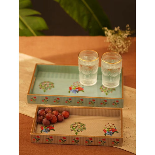 Buy Multicolour MDF Printed Decoupage Trays