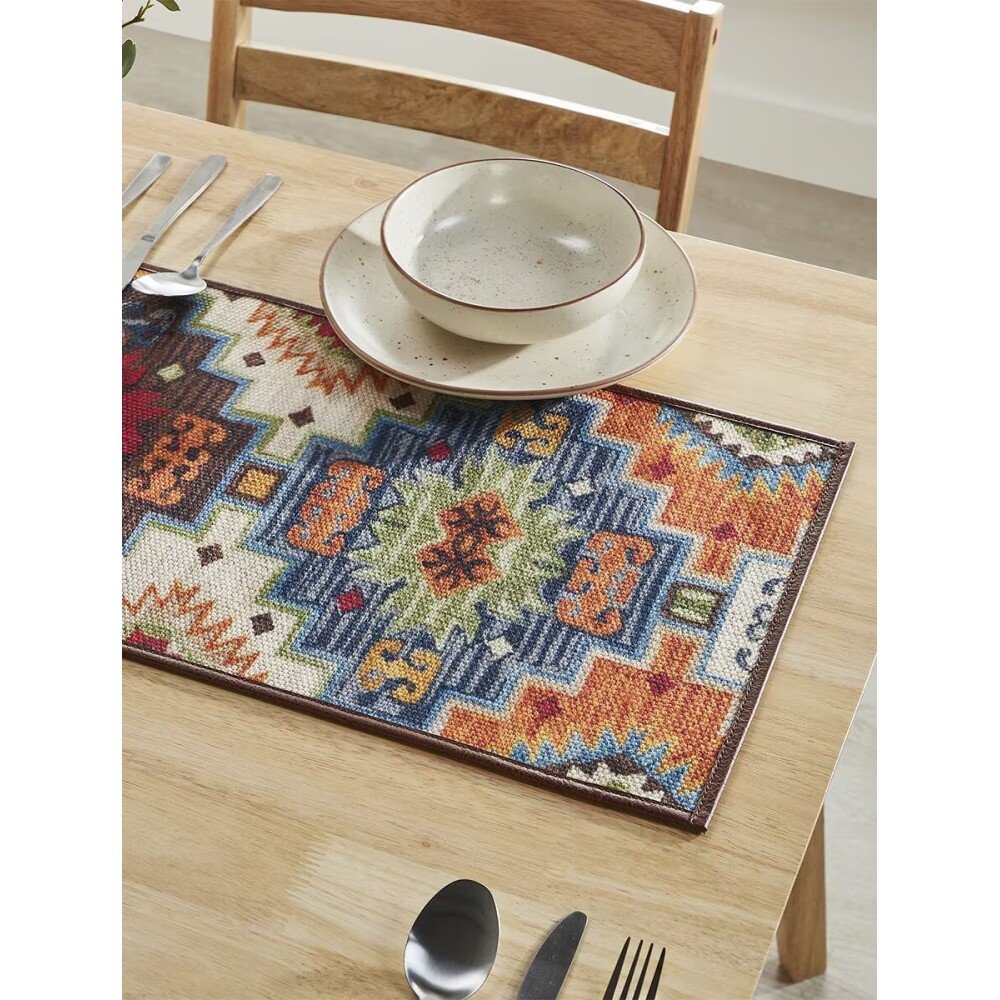Buy Multicolour Printed Cotton Abstract Rectangle Table Runner