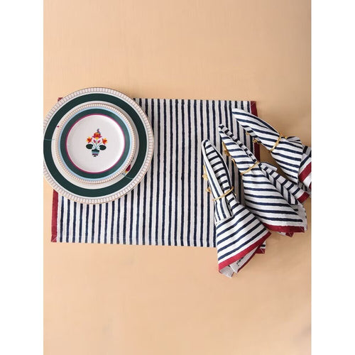 Buy Multicolour Rectangle Cotton Block Print Mats