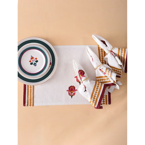 Buy Multicolour Rectangle Cotton Block Print Mats
