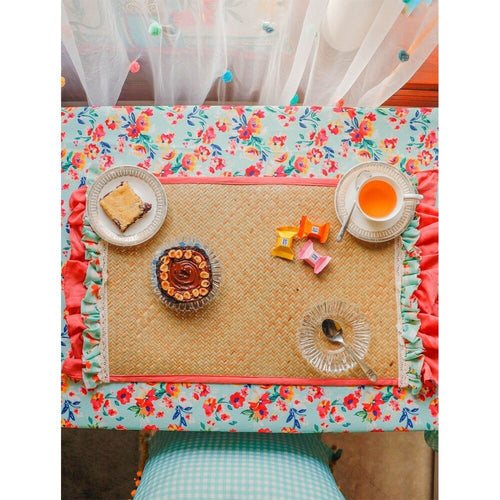 Buy Multicolour Rectangle Jute Hand Woven Mats