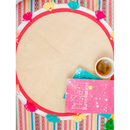 Buy Multicolour Rectangle Jute Hand Woven Mats