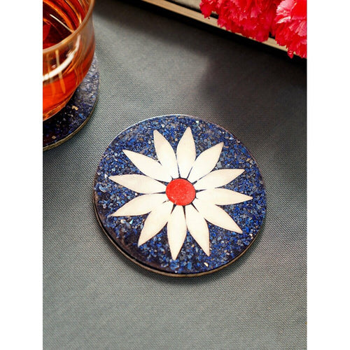 Buy Multicolour Stone Hand Crafted Coaster & Trivet