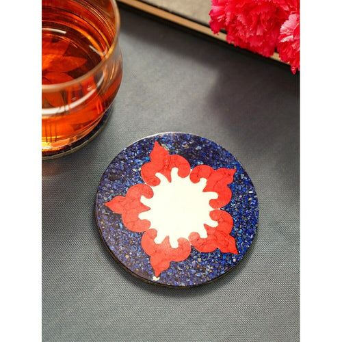 Buy Multicolour Stone Hand Crafted Coaster & Trivet