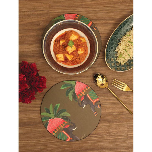 Buy Multicolour Wood Hand Crafted Coaster & Trivet