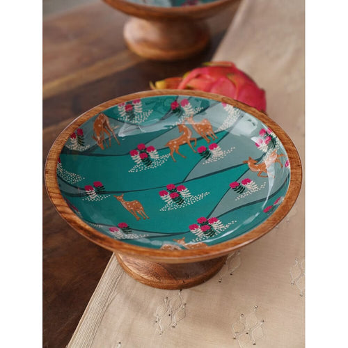 Buy Multicolour Wood Printed Plates
