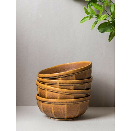 Buy Mustard Yellow Hand Crafted Stoneware Bowls