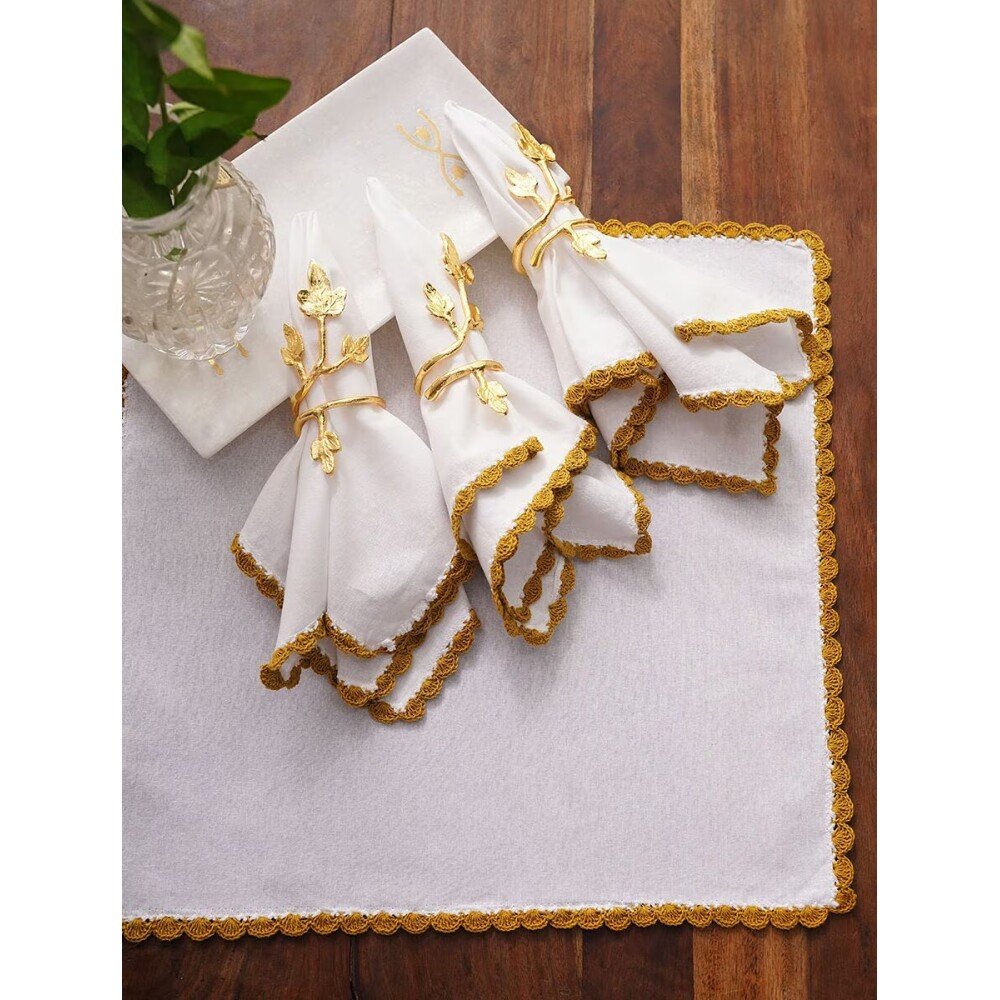 Buy Natural White Cotton Table Napkins