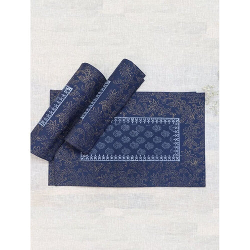 Buy Navy Blue Cotton Canvas Mats