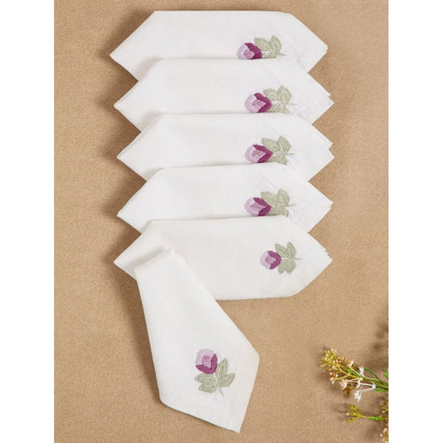 Buy Off White_Cream Cotton Printed Table Napkins