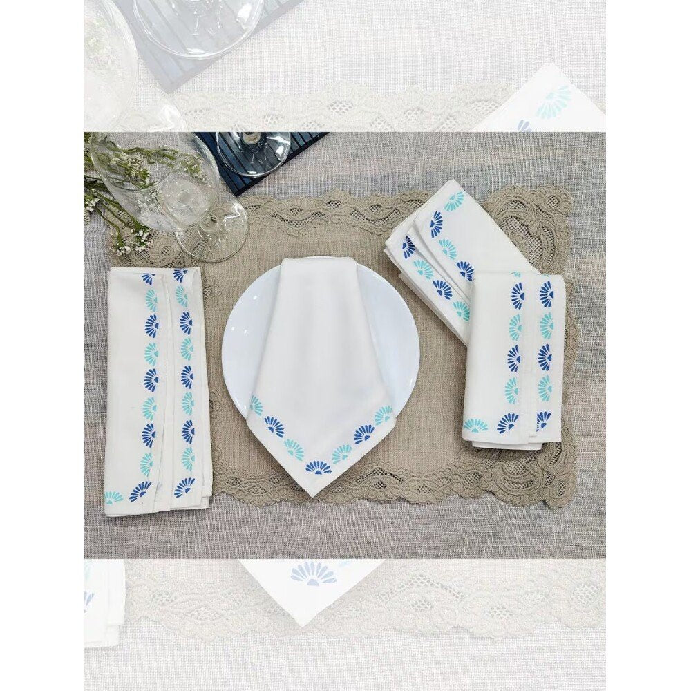 Buy Off White_Cream Cotton Printed Table Napkins