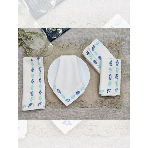 Buy Off White_Cream Cotton Printed Table Napkins