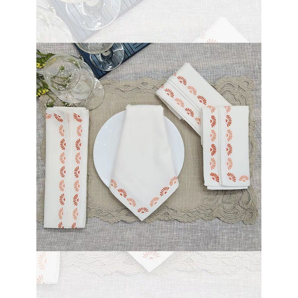 Buy Off White_Cream Cotton Printed Table Napkins