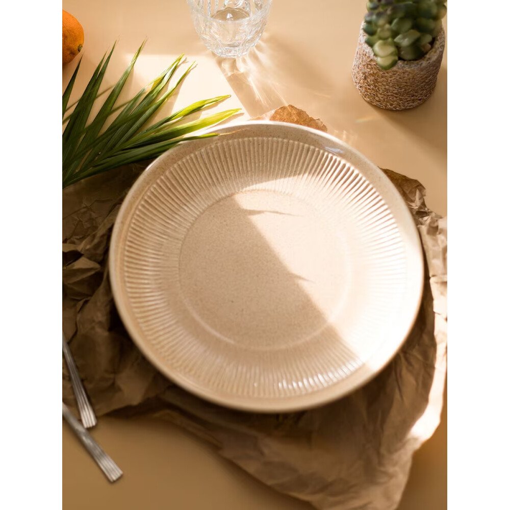 Buy Off White_Cream Hand Crafted Ceramic Plates