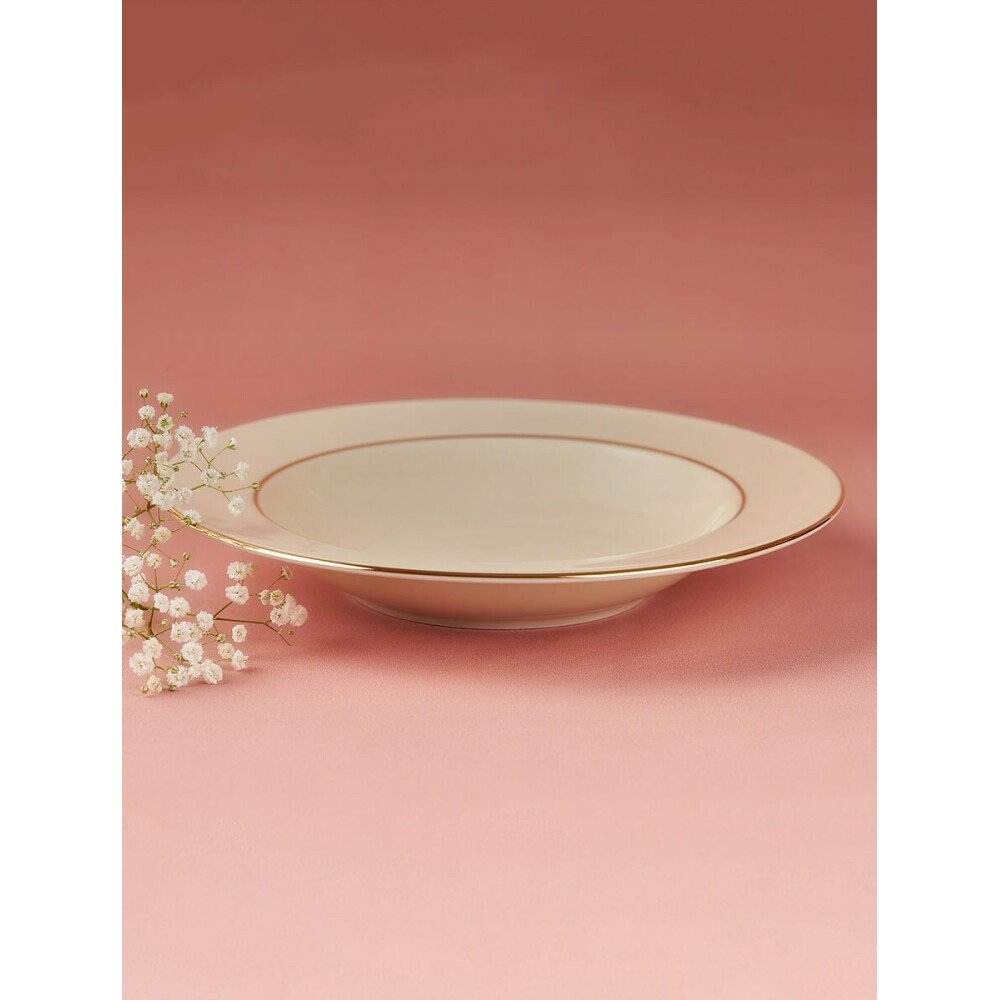 Buy Off White_Cream Porcelain Round Hand Crafted Serveware Plates