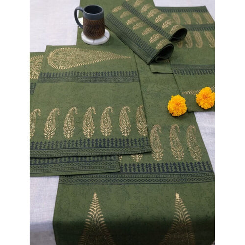 Buy Olive Green Cotton Canvas Table Runner