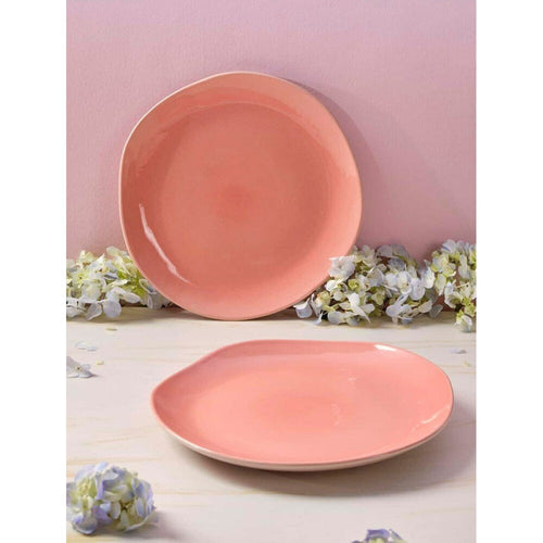Buy Pink Ceramic Round Hand Crafted Serveware Plates