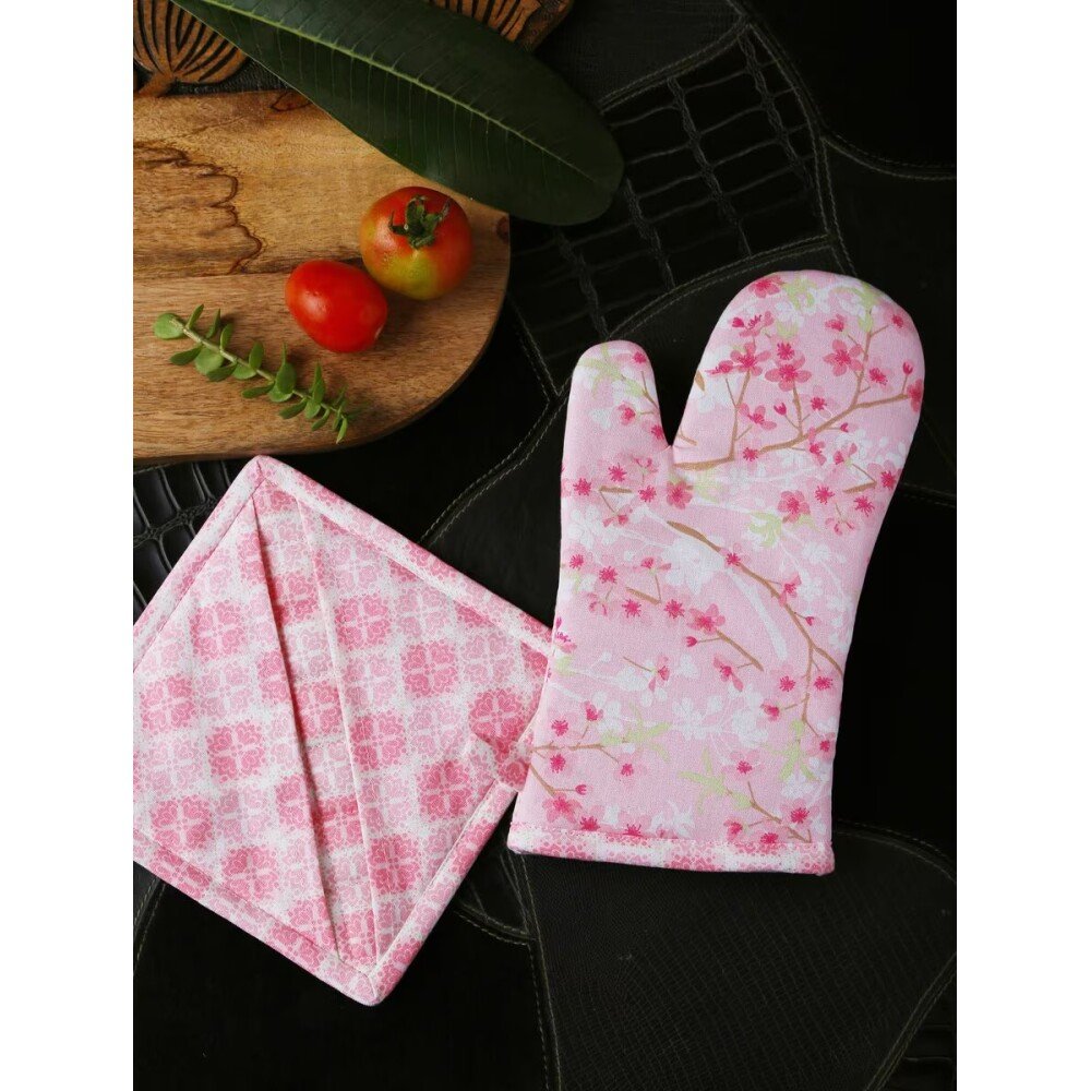 Buy Pink Cotton Printed Table Napkins
