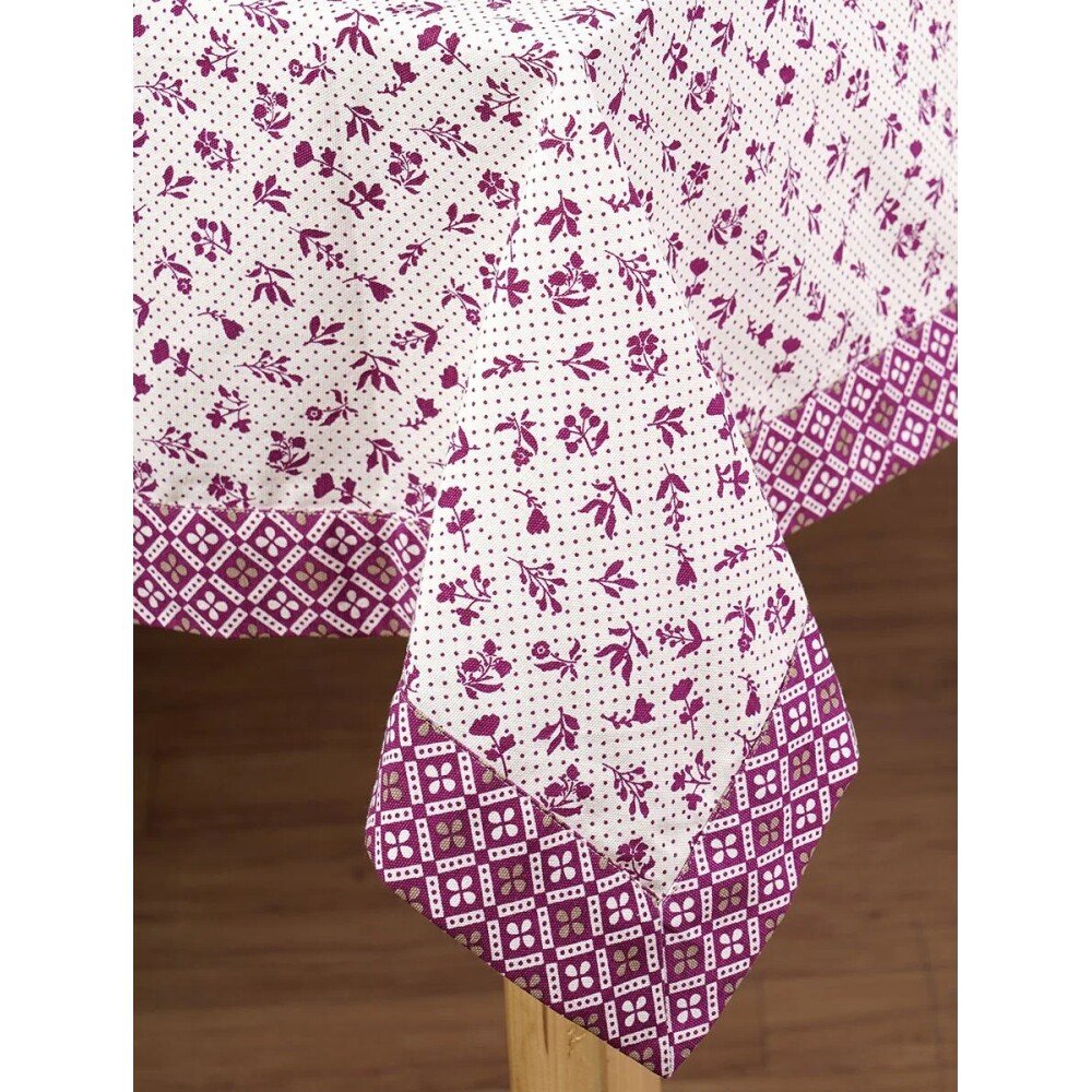 Buy Purple Cotton Rectangle Table Cloth
