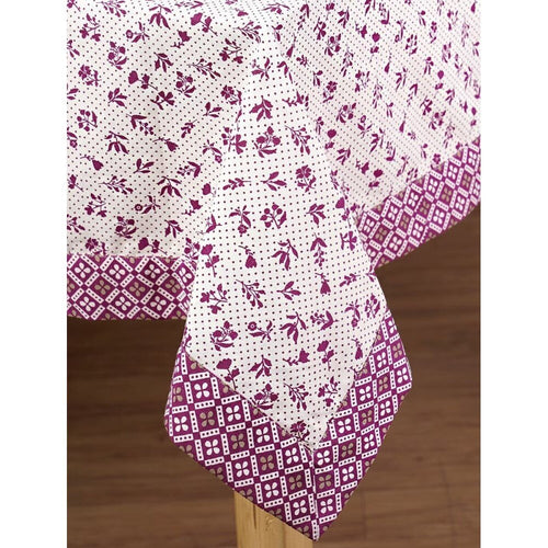 Buy Purple Cotton Rectangle Table Cloth