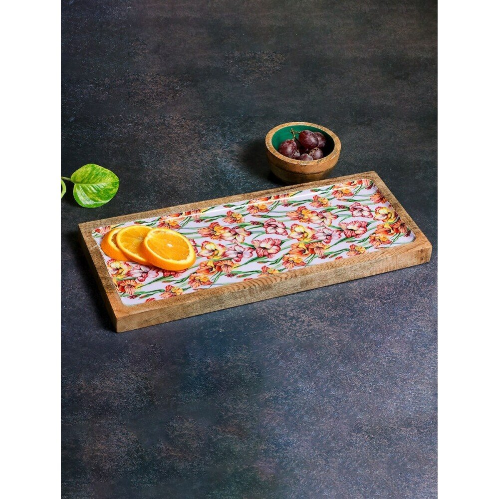 Buy Purple Hand Crafted Mango Wood Floral Bowls