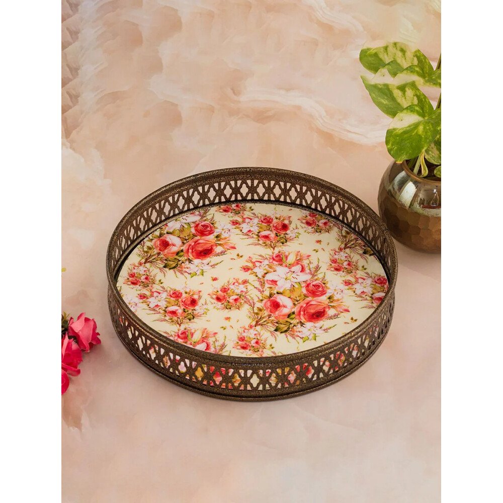 Buy Red Iron Printed Tray Platter