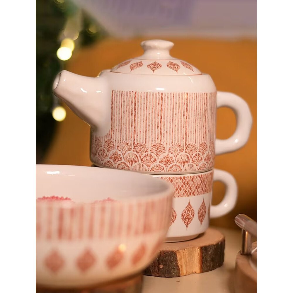 Buy Red Printed Ceramic Cup