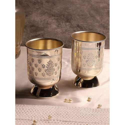 Buy Silver Hand Crafted Brass Glass/Tumbler