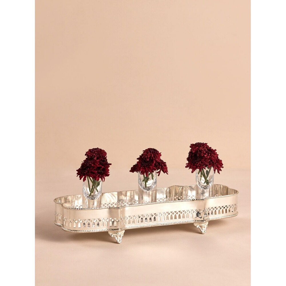 Buy Silver Hand Crafted Stainless Steel Tray/Platter