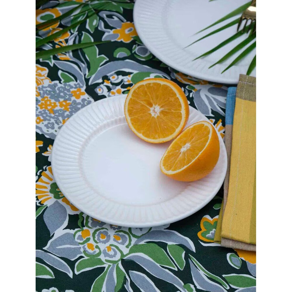 Buy White Ceramic Round Hand Crafted Serveware Plates