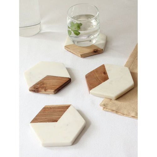 Buy White Marble Coaster & Trivet