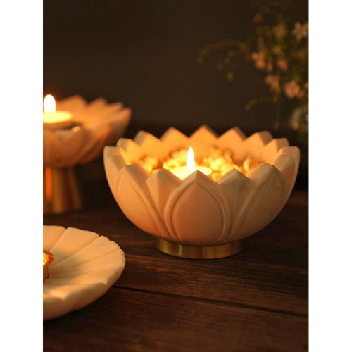 Buy White Solid Marble Abstract Bowls