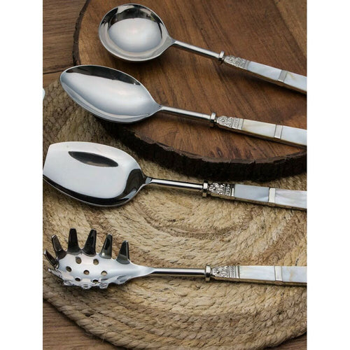 Buy White Solid Stainless Steel Cutlery