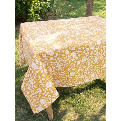 Buy Yellow Cotton Rectangle Table Cloth