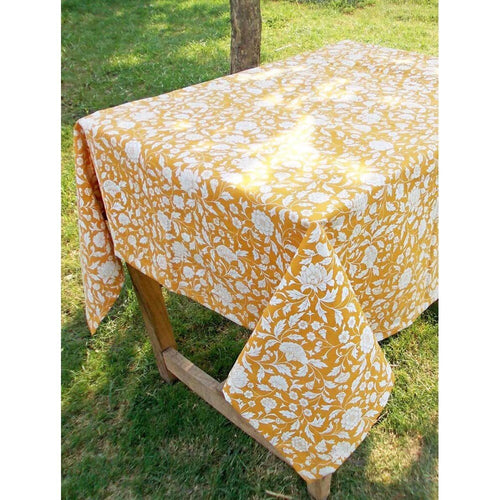 Buy Yellow Cotton Rectangle Table Cloth