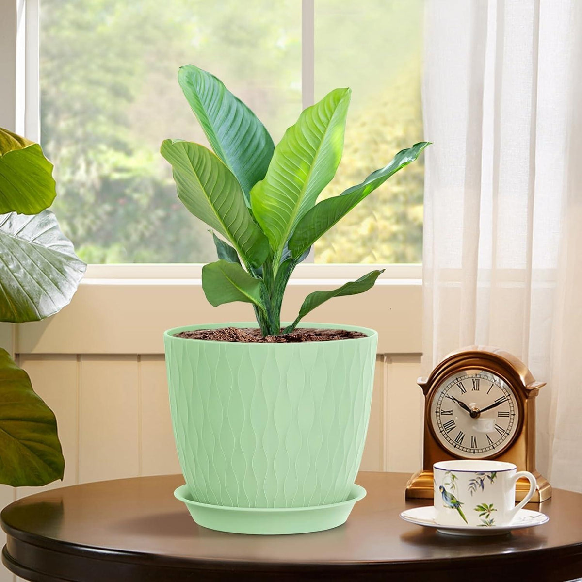 (Pack of 5)  Green 7-inch Plant Pots