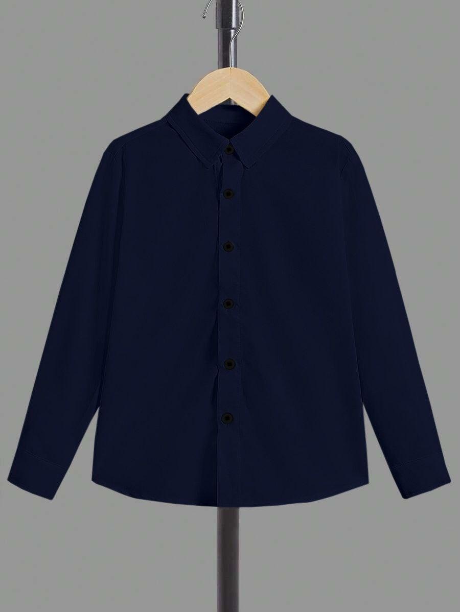 Froquiliz Boys Classic Navy Blue Full Sleeve Shirt