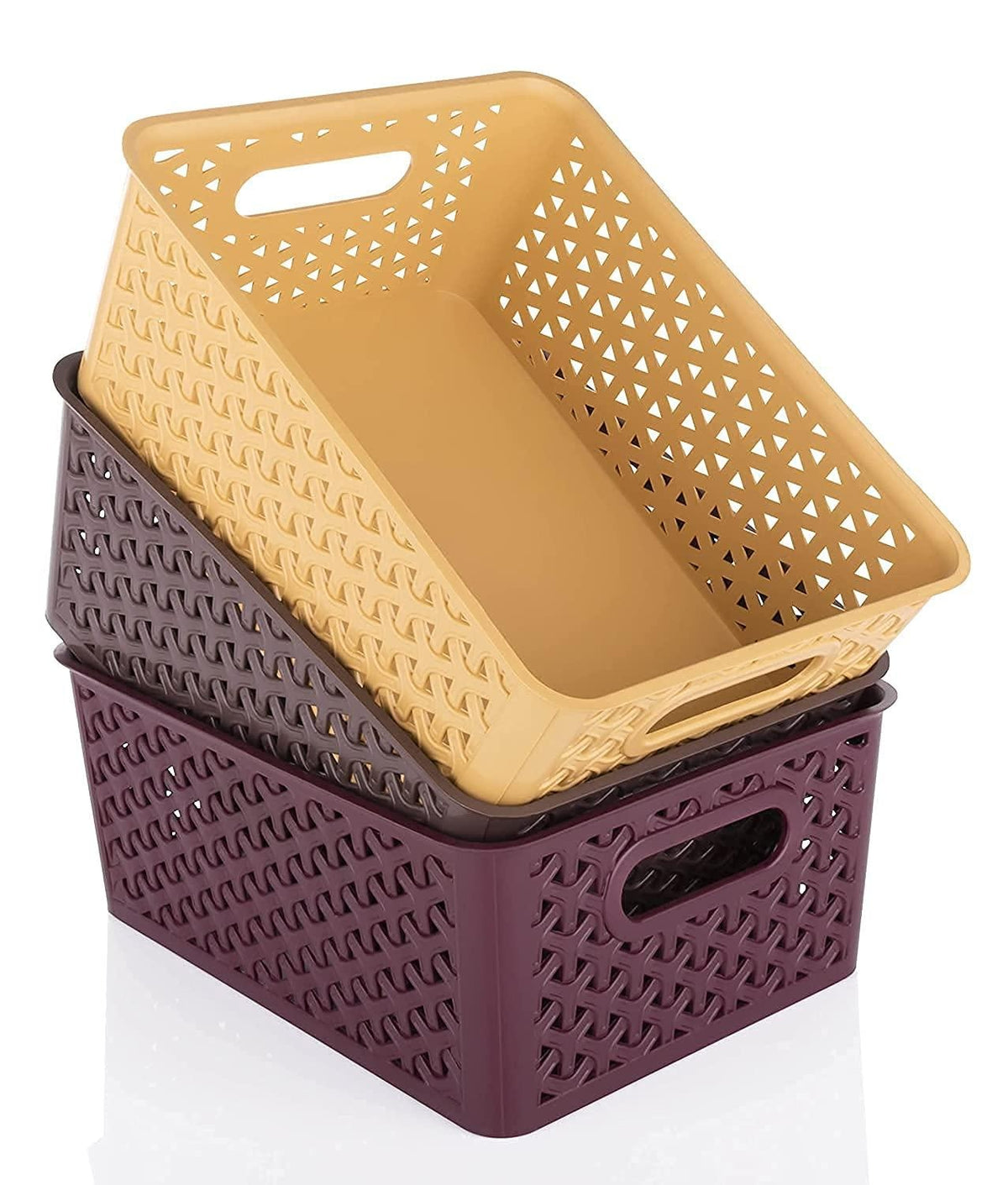 Set of 3 Plastic Multipurpose Baskets