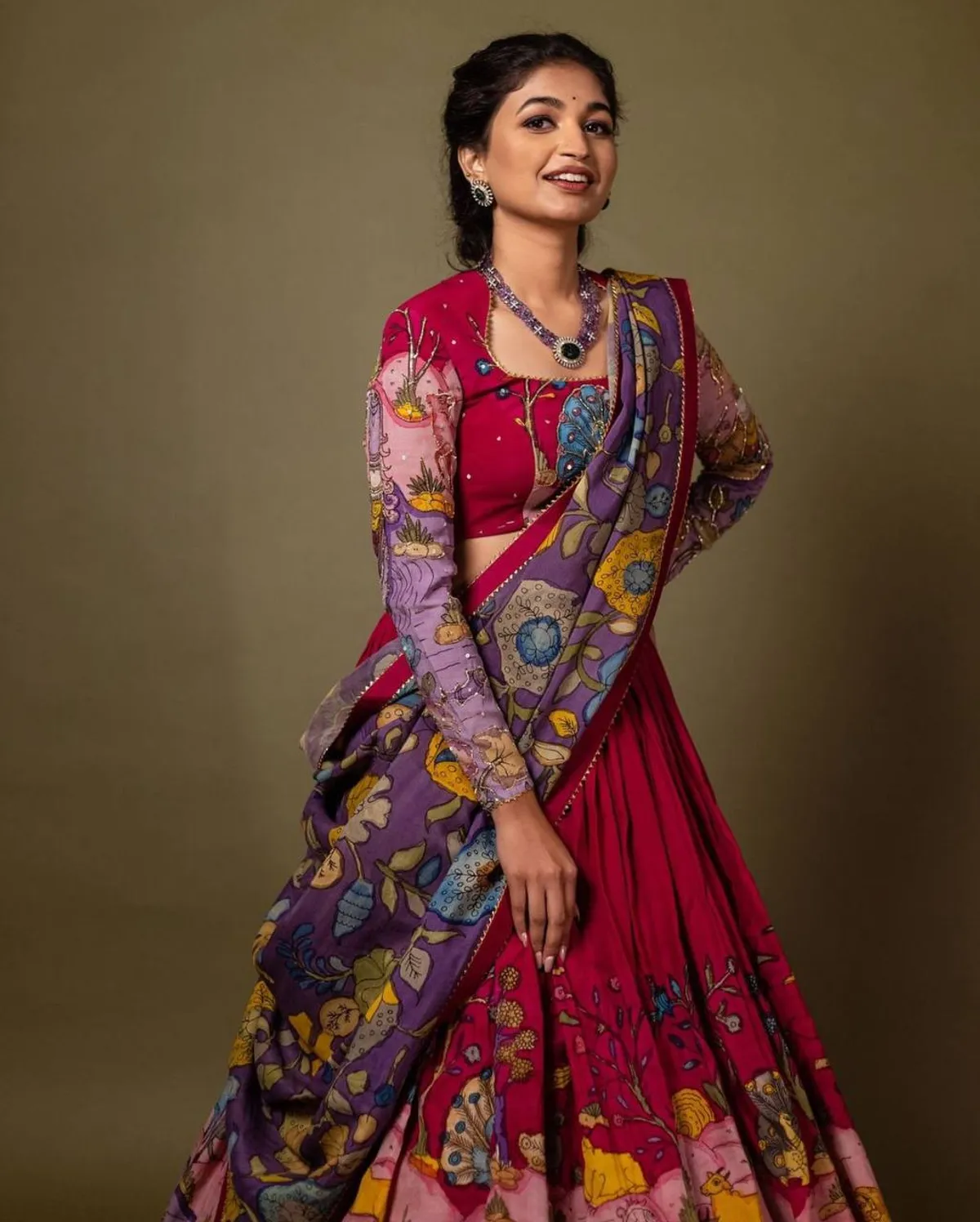 Exquisite Kalamkari Lehenga in Rich Multicolor Design – Perfect for Cultural & Festive Events