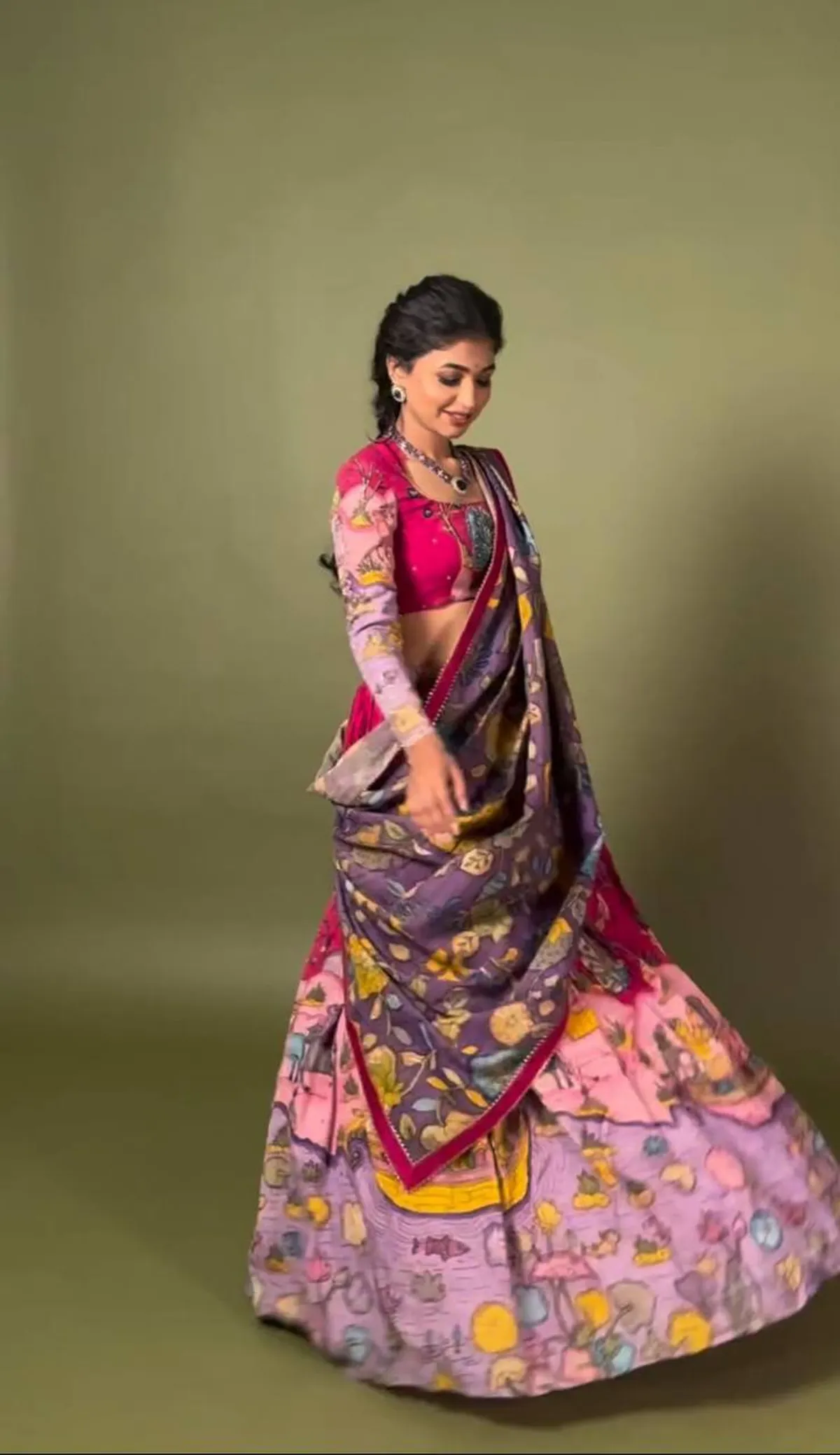 Exquisite Kalamkari Lehenga in Rich Multicolor Design – Perfect for Cultural & Festive Events