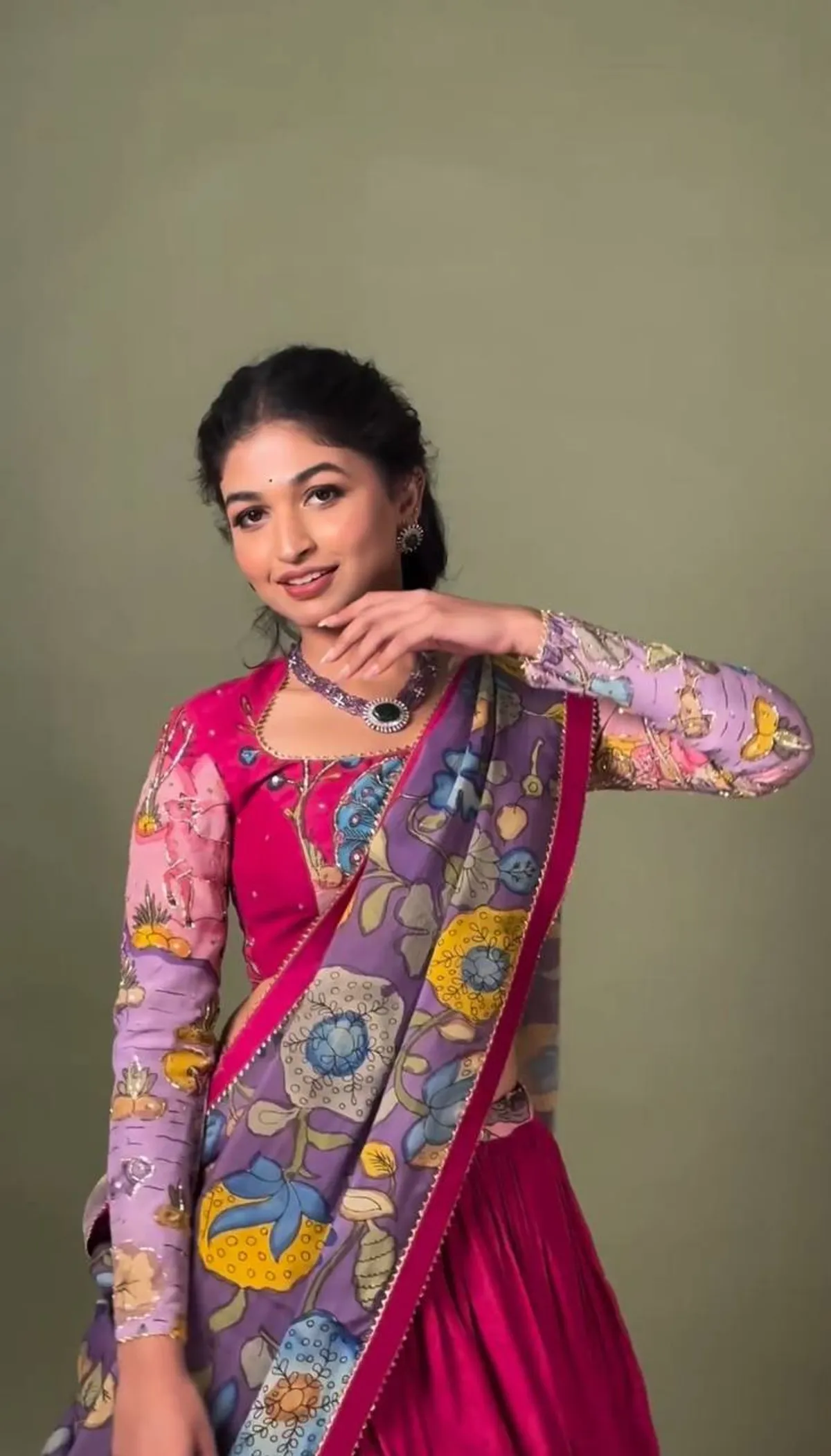 Exquisite Kalamkari Lehenga in Rich Multicolor Design – Perfect for Cultural & Festive Events