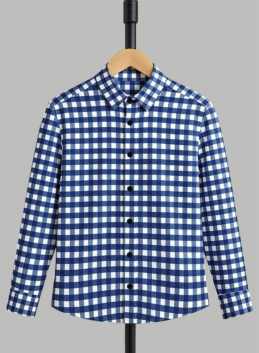 Froquiliz Boys Classic Blue Checkered Full Sleeve Shirt