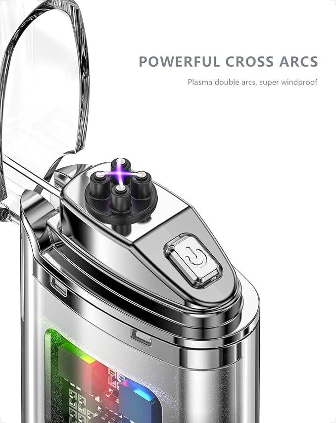 Rechargeable Electric Transparent Windproof Cigarette Lighter, USB C Type Rechargeable Electric Lighter