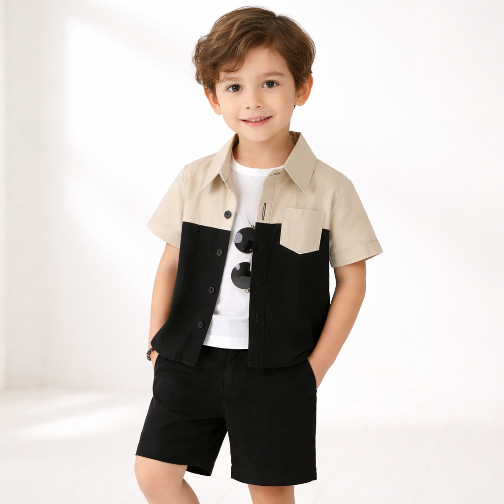 Urban Cub Color-Block Shirt & Shorts Set