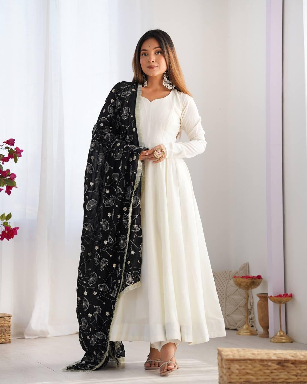 Black Vichitra Silk Festivities And Weddings Anarkali Salwar Suit