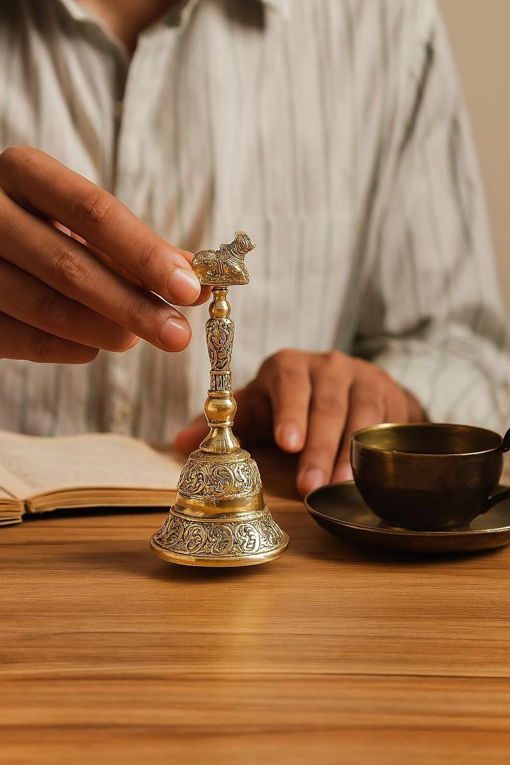 4 Inch God Nandiji Hand Bell for Diwali Puja | Pooja Bell for Mandir Temple Pooja
