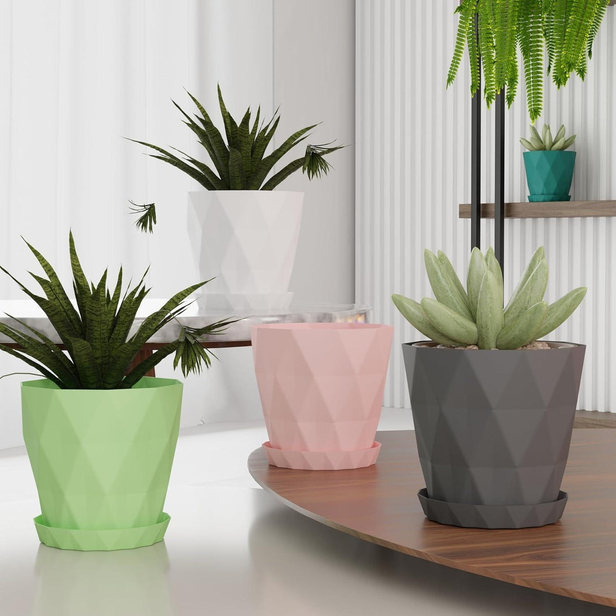(Pack of 5) 6-inch Plant Pots – Multicolor