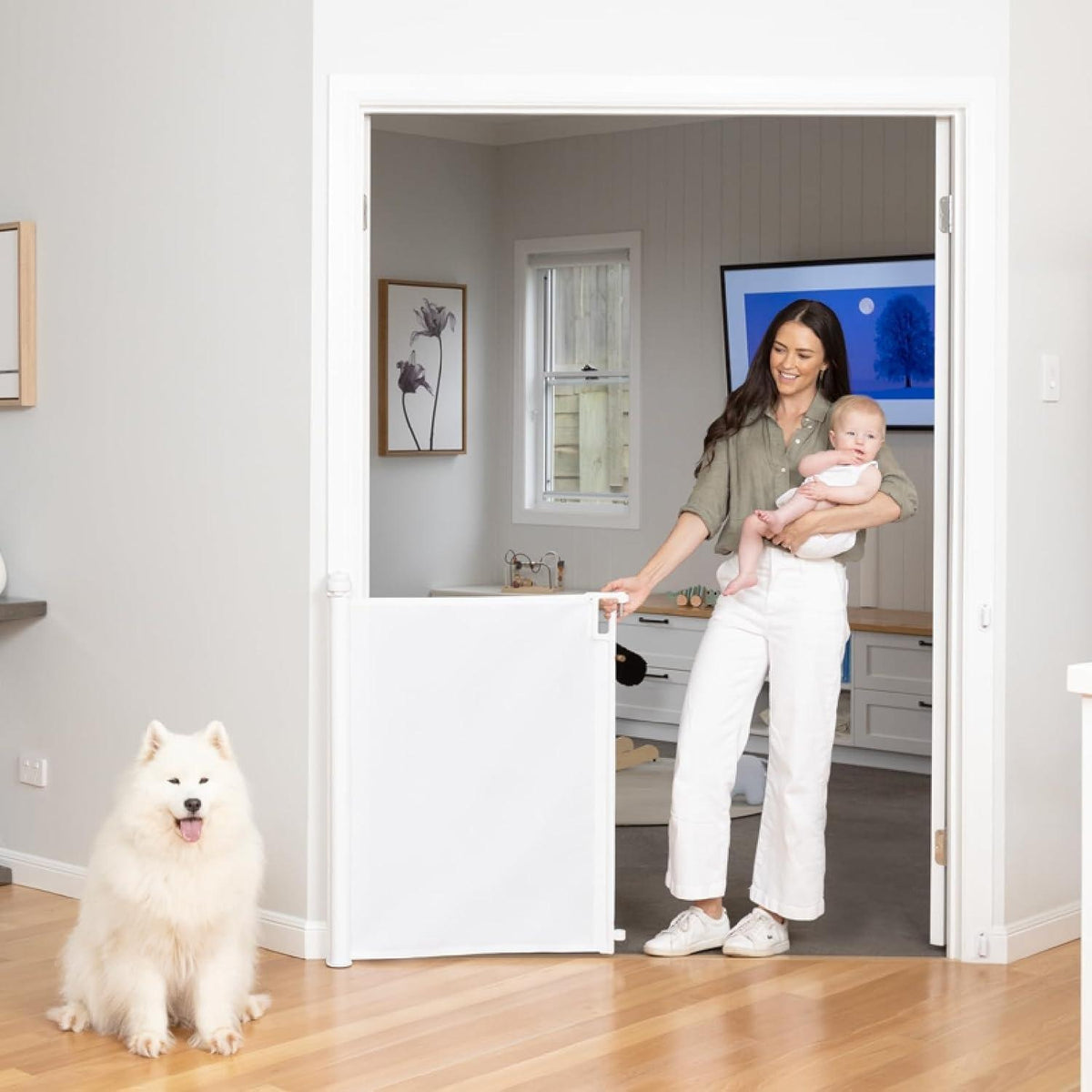 Baby Safety Gate for Door & Stairs, Kids Door Safety Guard & Baby Stopper Gate, Child Safety Door Gate for Kitchen, Garden & Home, Adjustable Baby Protection Gate for Toddlers & Pets