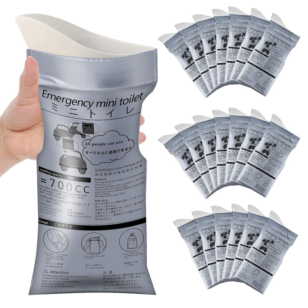 20 Pcs Portable Disposable Pee & Vomit Bags for Travel