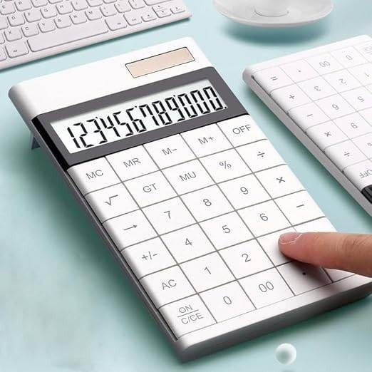 Thin Flat Desktop Calculator | Slim Minimalist Office Calculator